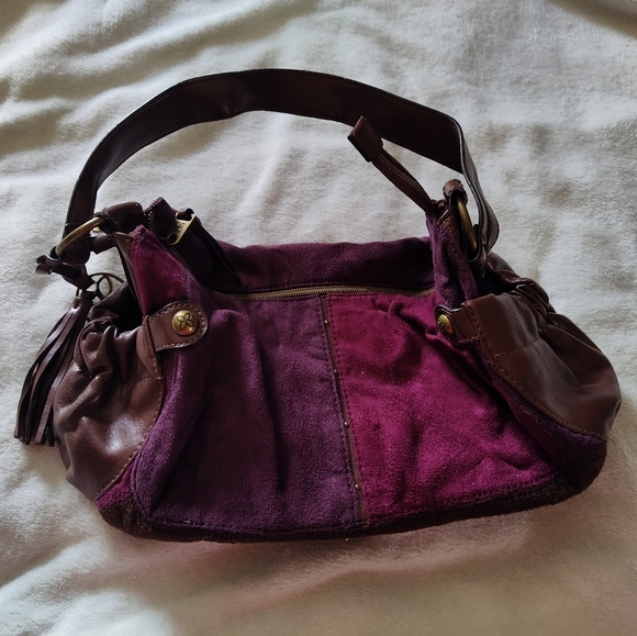 Relic Hobo Style Brown Wine Purple Purse With Tassell - Picture 3 of 5